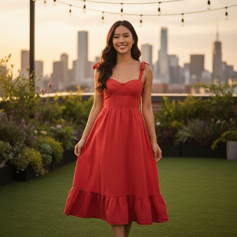 NWT Stunning cotton poplin dress